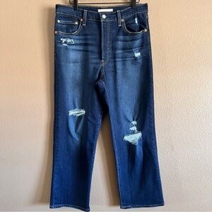 Levi's Ribcage Straight Ankle Distressed Jeans Size 31